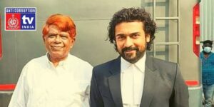 Justice K Chandru with Actor Surya on the right 